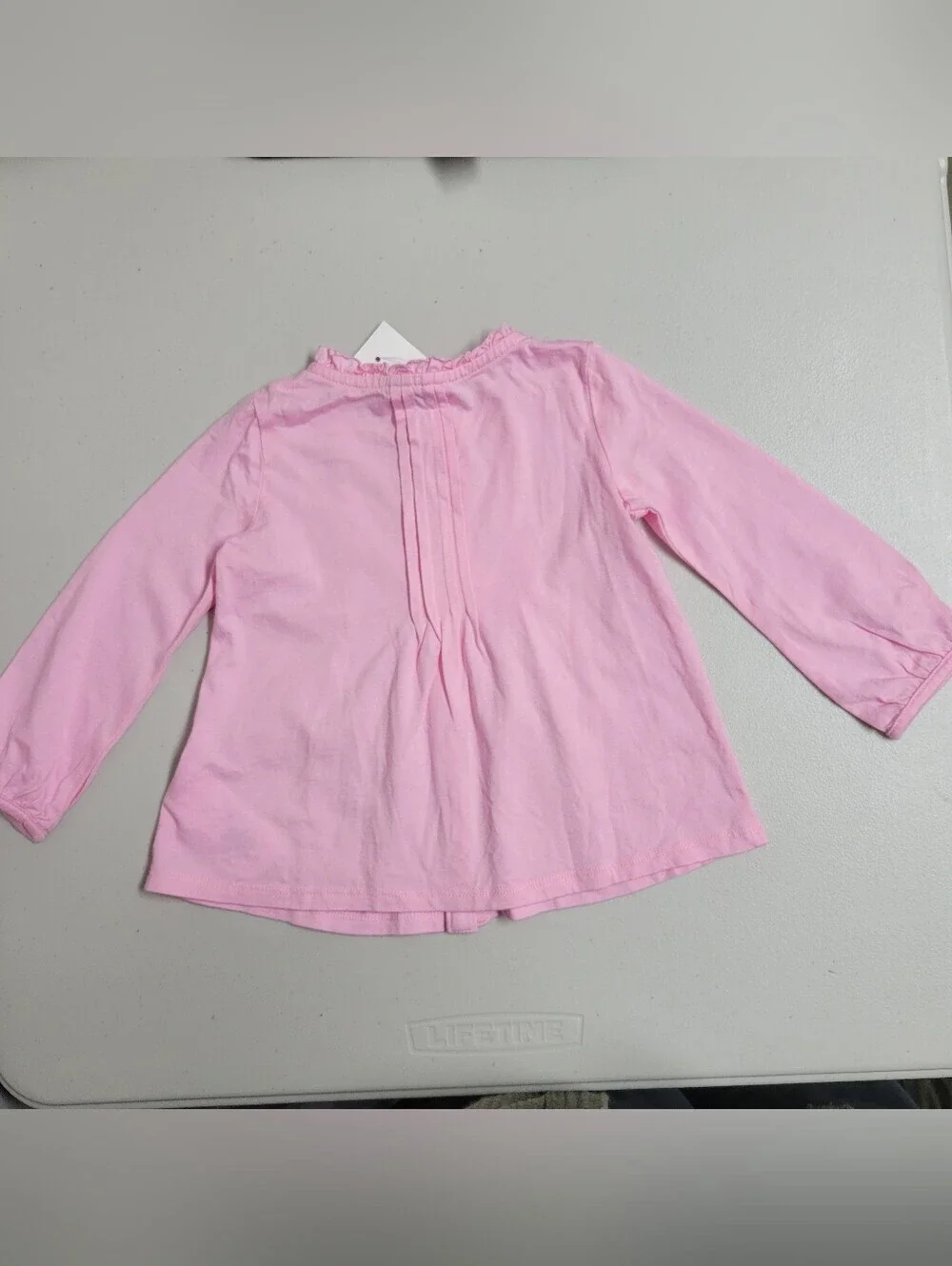 Ralph Lauren NWT Girls' Pink Long-Sleeve Button Front Top - 12M.